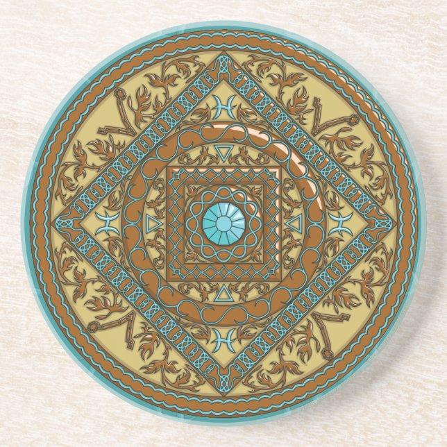 Pisces Mandala Coaster (Front)