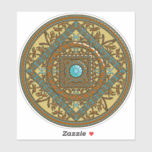 Pisces Mandala Contour Sticker