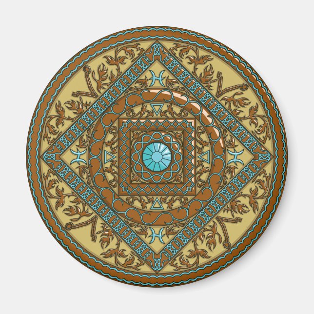 Pisces Mandala Magnet (Front)