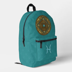 Pisces Mandala Printed Backpack