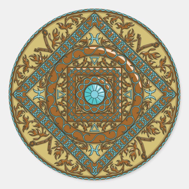 Pisces Mandala Sticker (Front)