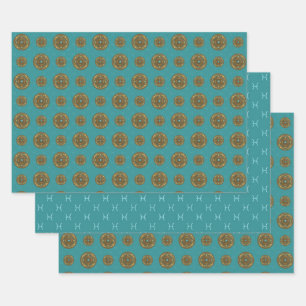 Pisces Mandala Wrapping Paper Set