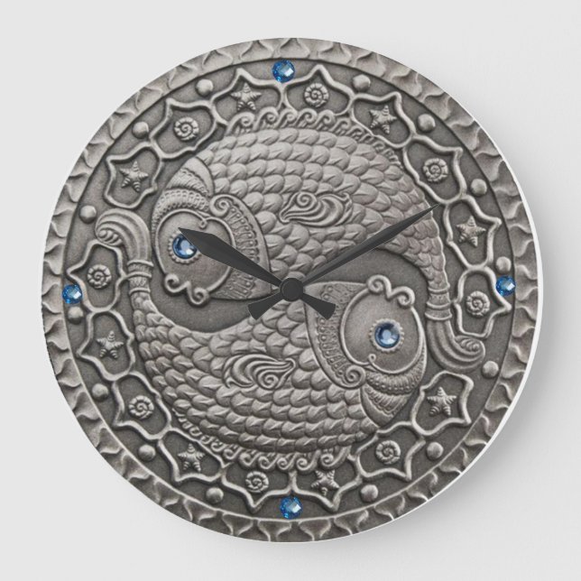 Pisces Medallion Large Clock (Front)