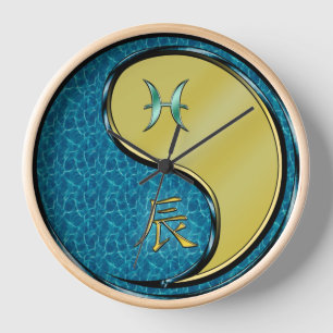 Pisces & Metal Dragon Clock
