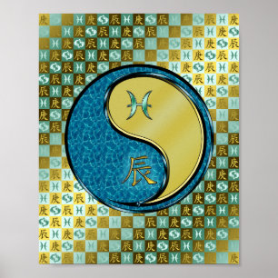 Pisces & Metal Dragon Poster