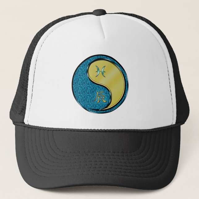Pisces & Metal Dragon Trucker Hat (Front)
