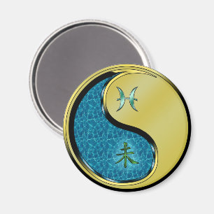 Pisces & Metal Goat Magnet