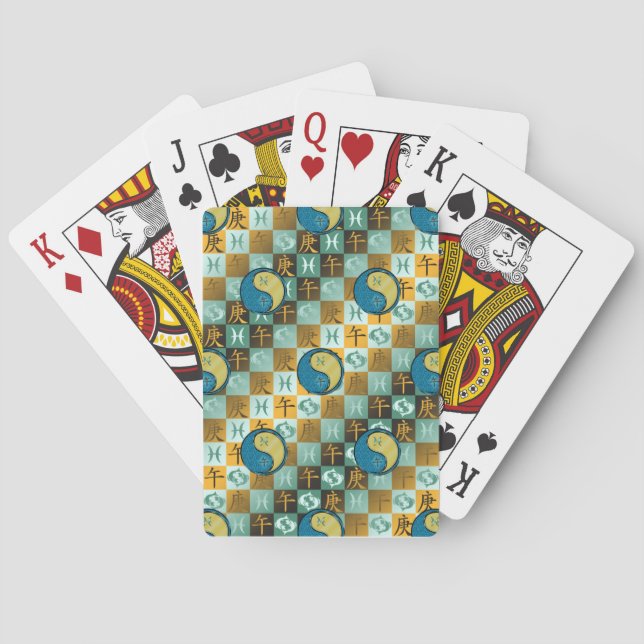 Pisces & Metal Horse Playing Cards (Back)