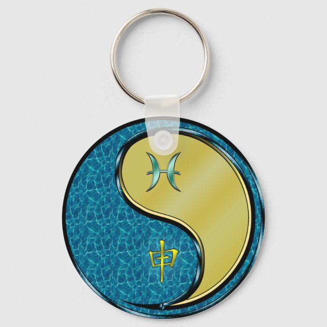 Pisces & Metal Monkey Key Ring (Front)
