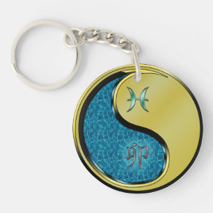 Pisces & Metal Rabbit Key Ring