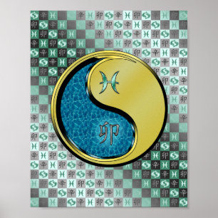 Pisces & Metal Rabbit Poster
