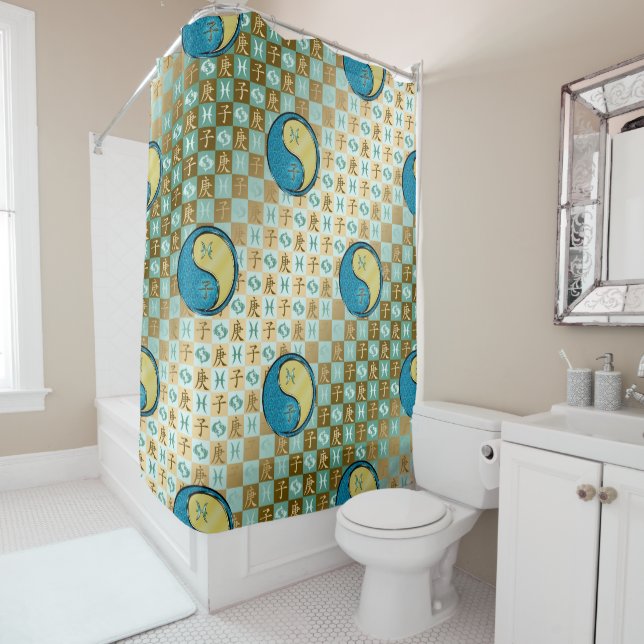 Pisces & Metal Rat Shower Curtain (In Situ)