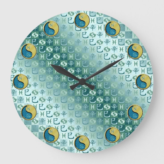 Pisces & Metal Snake Large Clock (Front)