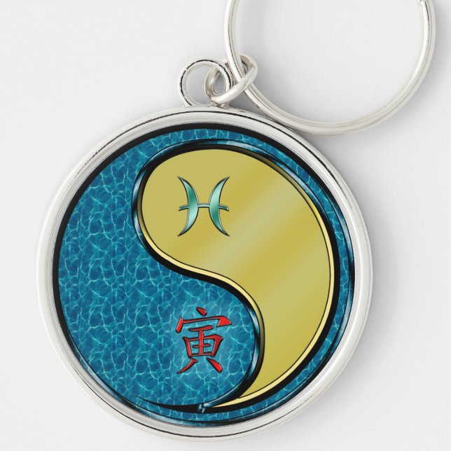 Pisces & Metal Tiger Key Ring (Front)