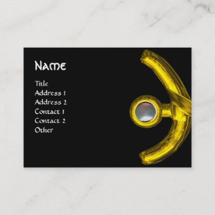 PISCES MONOGRAM, Pearl black yellow pink grey Business Card