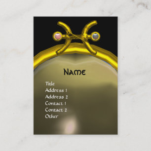 PISCES MONOGRAM Pearl yellow black grey pink Business Card