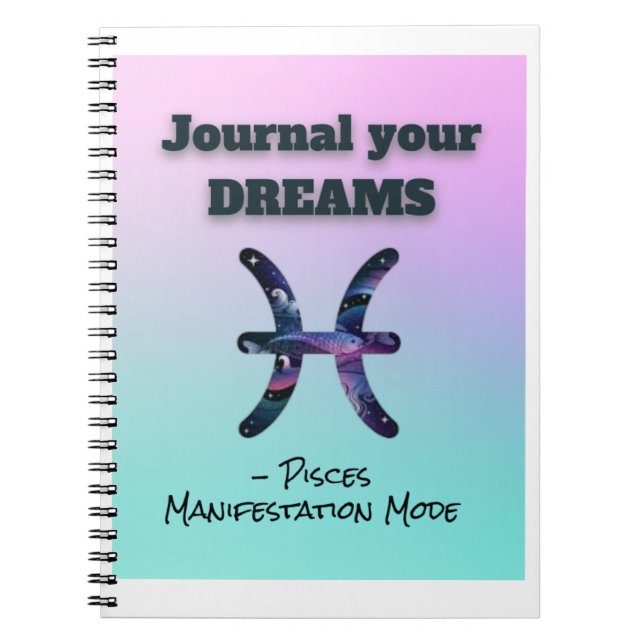 Pisces Notebook – Dream Journal for Manifestation  (Front)