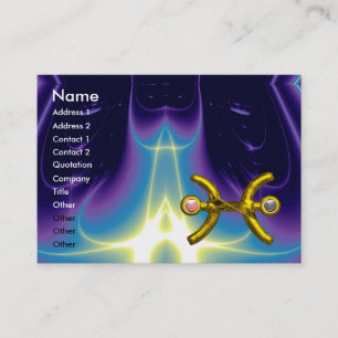 PISCES ,pearl, bright vibrant blue purple pink Business Card