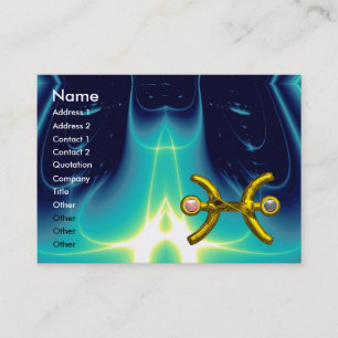 PISCES ,pearl, bright vibrant blue turquase pink Business Card