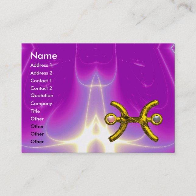 PISCES ,pearl, bright vibrant purple violet pink Business Card (Front)