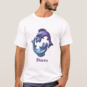 Pisces Sign Ladies Blue T-Shirt