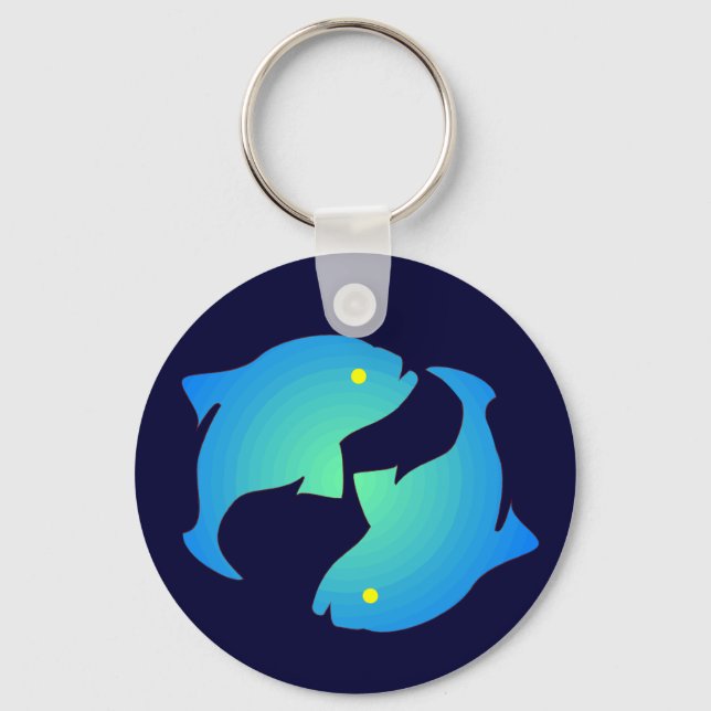 Pisces Silhouette Key Ring (Front)