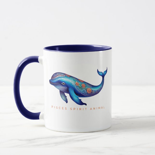 Pisces Spirit Animal Whale Alebrije Female Mug (Left)