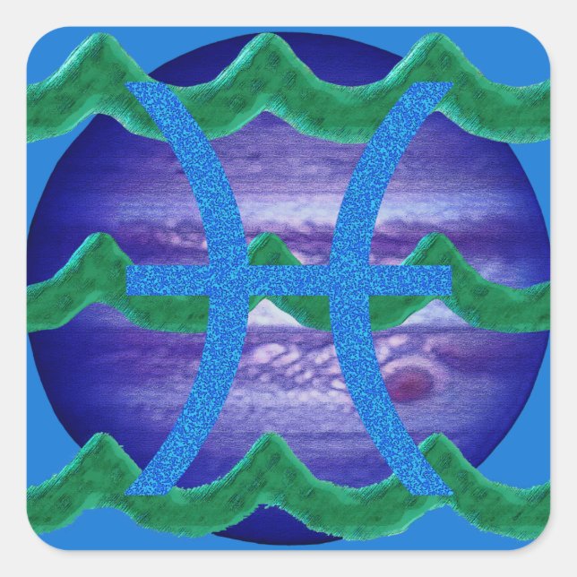 Pisces Square Sticker (Front)