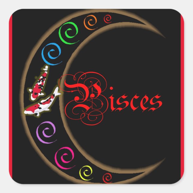 Pisces Square Sticker (Front)