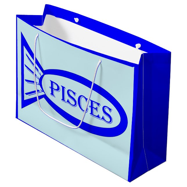 Pisces Star Sign Fish Custom Gift Bag (Front Angled)