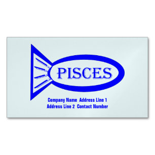 Pisces Star Sign Fish Custom Magnetic Business Card
