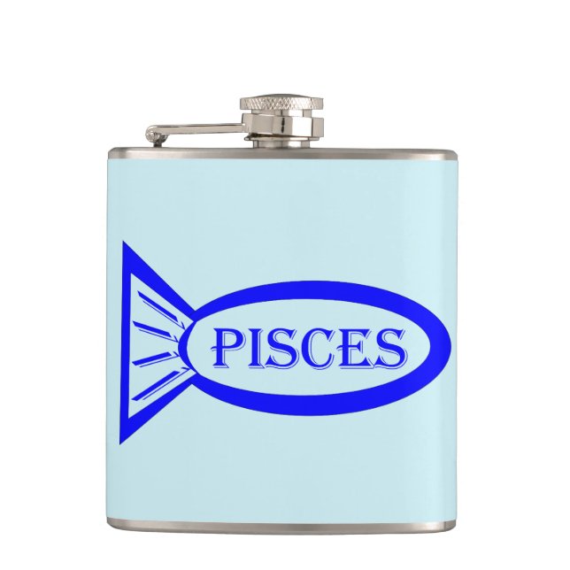 Pisces Star Sign Fish Flask (Front)