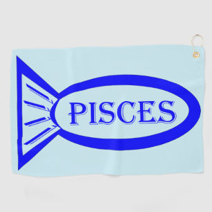 Pisces Star Sign Fish Golf Towel