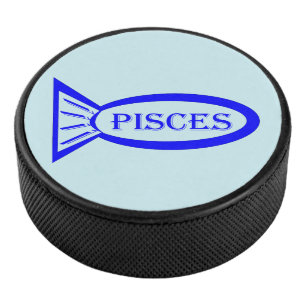 Pisces Star Sign Fish Hockey Puck