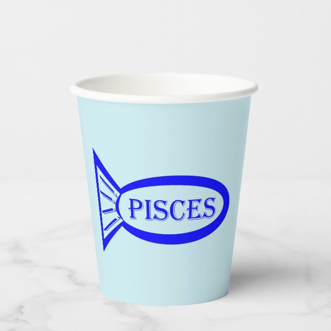 Pisces Star Sign Fish Paper Cups (Front)