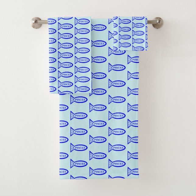 Pisces Star Sign Fish Patterned Towels (Insitu)