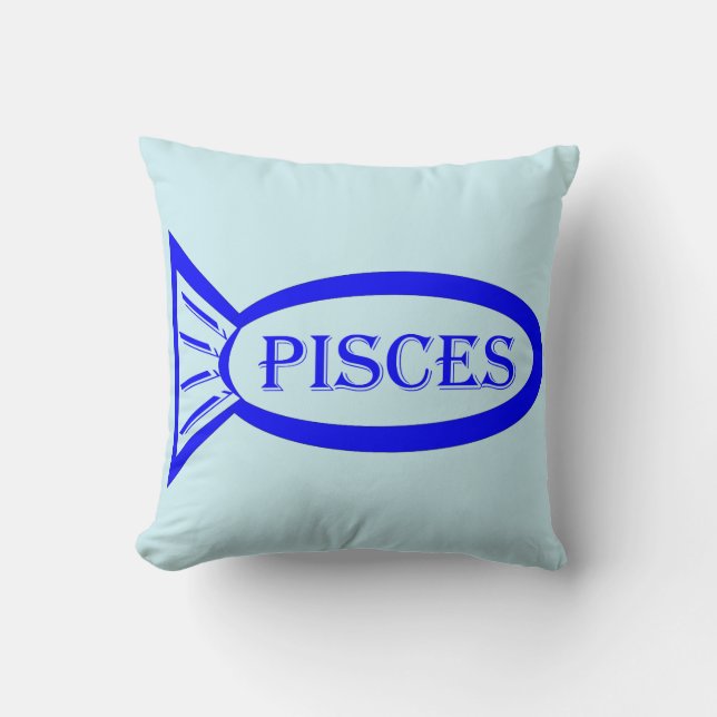 Pisces Star Sign Fish Pillow (Front)
