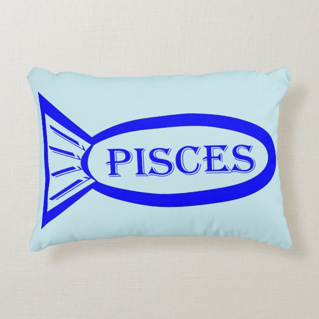 Pisces Star Sign Fish Pillow (Front)