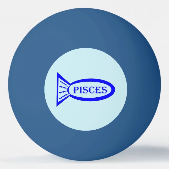 Pisces Star Sign Fish Ping Pong Ball (Front)