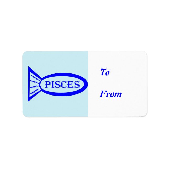 Pisces Star Sign Fish Present Labels (Front)