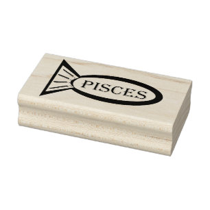 Pisces Star Sign Fish Wood Art Stamp