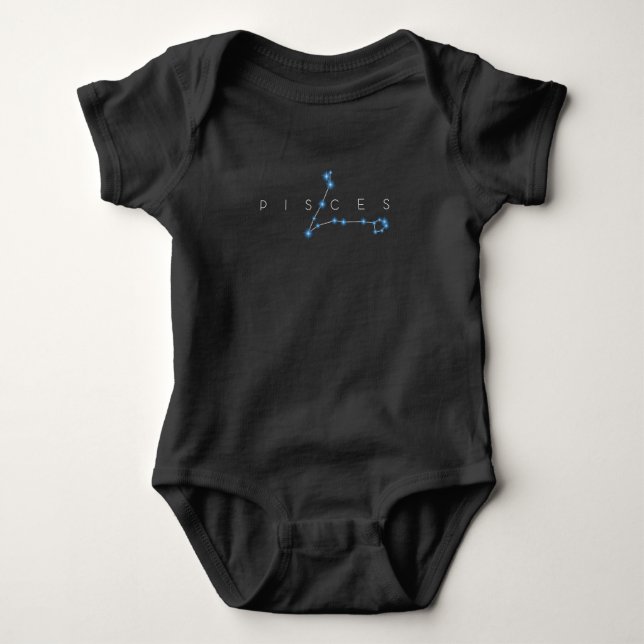 pisces star zodiac sign constellation horoscope as baby bodysuit (Front)