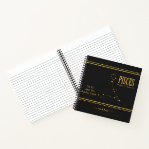 Pisces Star Zodiac Sign Notebook