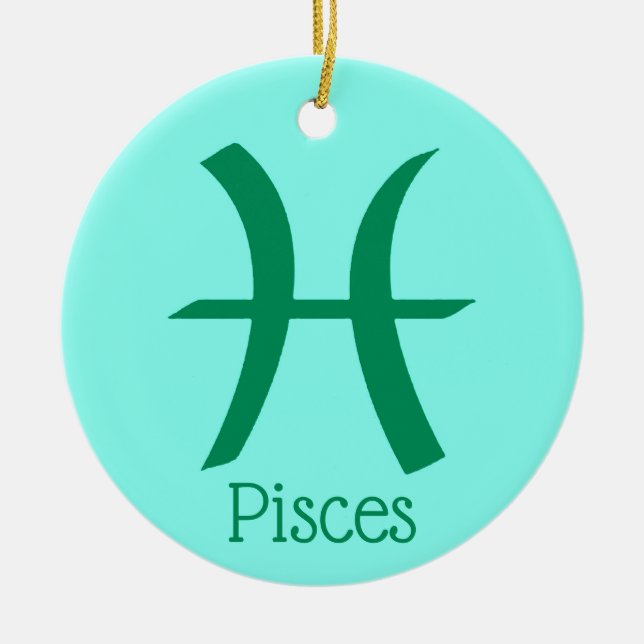 Pisces Sun Sign Zodiac Symbol  Ceramic Tree Decoration (Front)