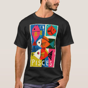 Pisces Swimming Through Starlight Abstract Zodiac T-Shirt