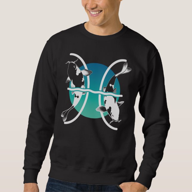 Pisces Symbol - Astrological Zodiac Sign Sweatshirt (Front)