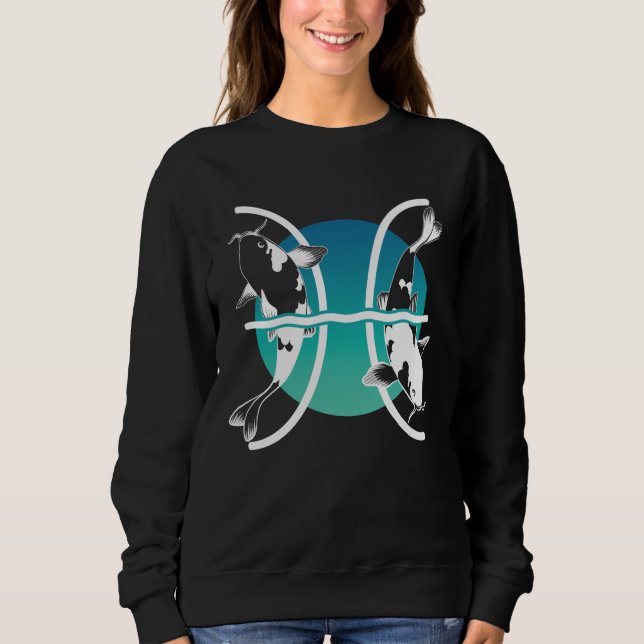 Pisces Symbol - Astrological Zodiac Sign Sweatshirt (Front)