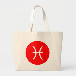 Pisces Symbol Large Tote Bag