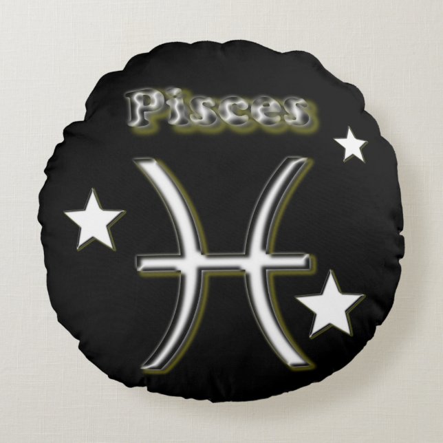 Pisces symbol round cushion (Front)