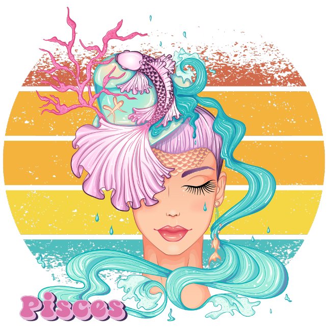 Pisces T-Shirt (Pisces (February 19 - March 20):
"Dive into Fantasy, Where Reality Sets Free!")